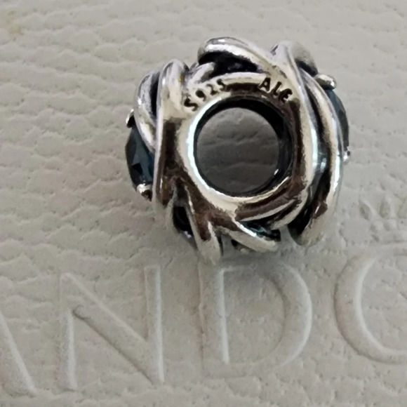 Pandora March Sea Aqua Blue Eternity Circle Charm - Picture 10 of 11